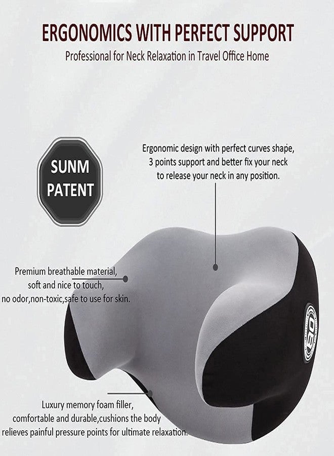 Ostin Headrest Travel Pillow, Memory Foam Car Seat Pillow with Washable Pillow case, U-Shape Support & Release for Neck Pain, Portable for Airplane, Office Nap, Reading, Sleeping - Image 5